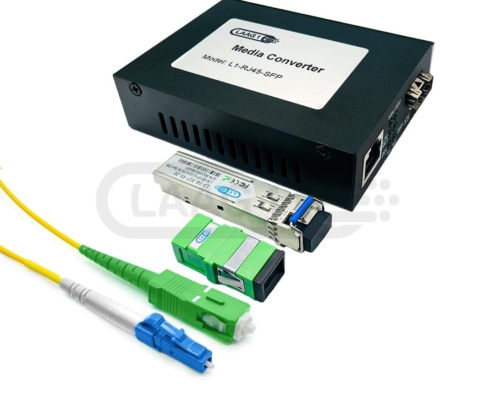 FTTH Media converter set green complete media converter